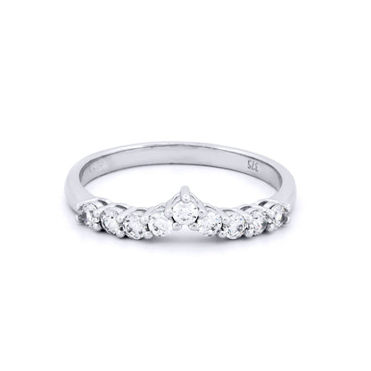 9ct White Gold  CZ Wishbone Eternity Ring - JRN527