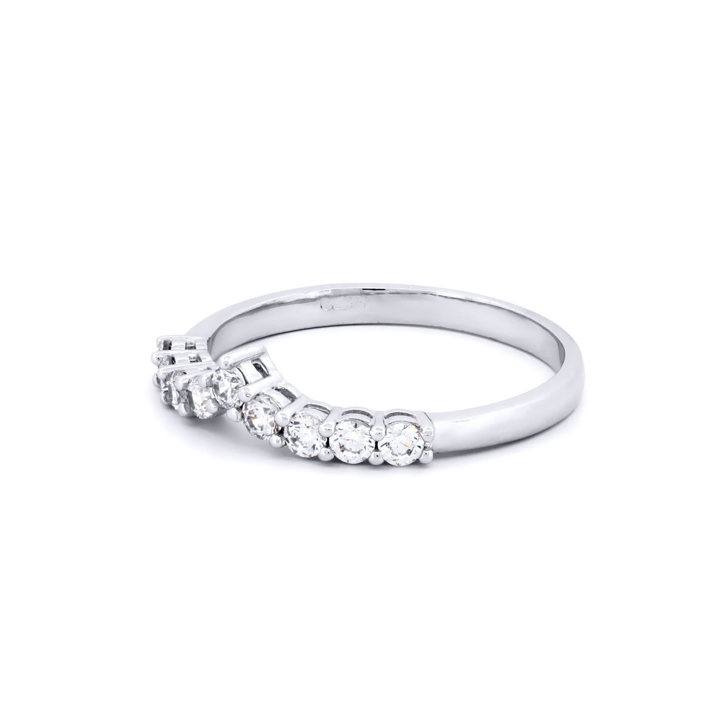 9ct White Gold  CZ Wishbone Eternity Ring - JRN527