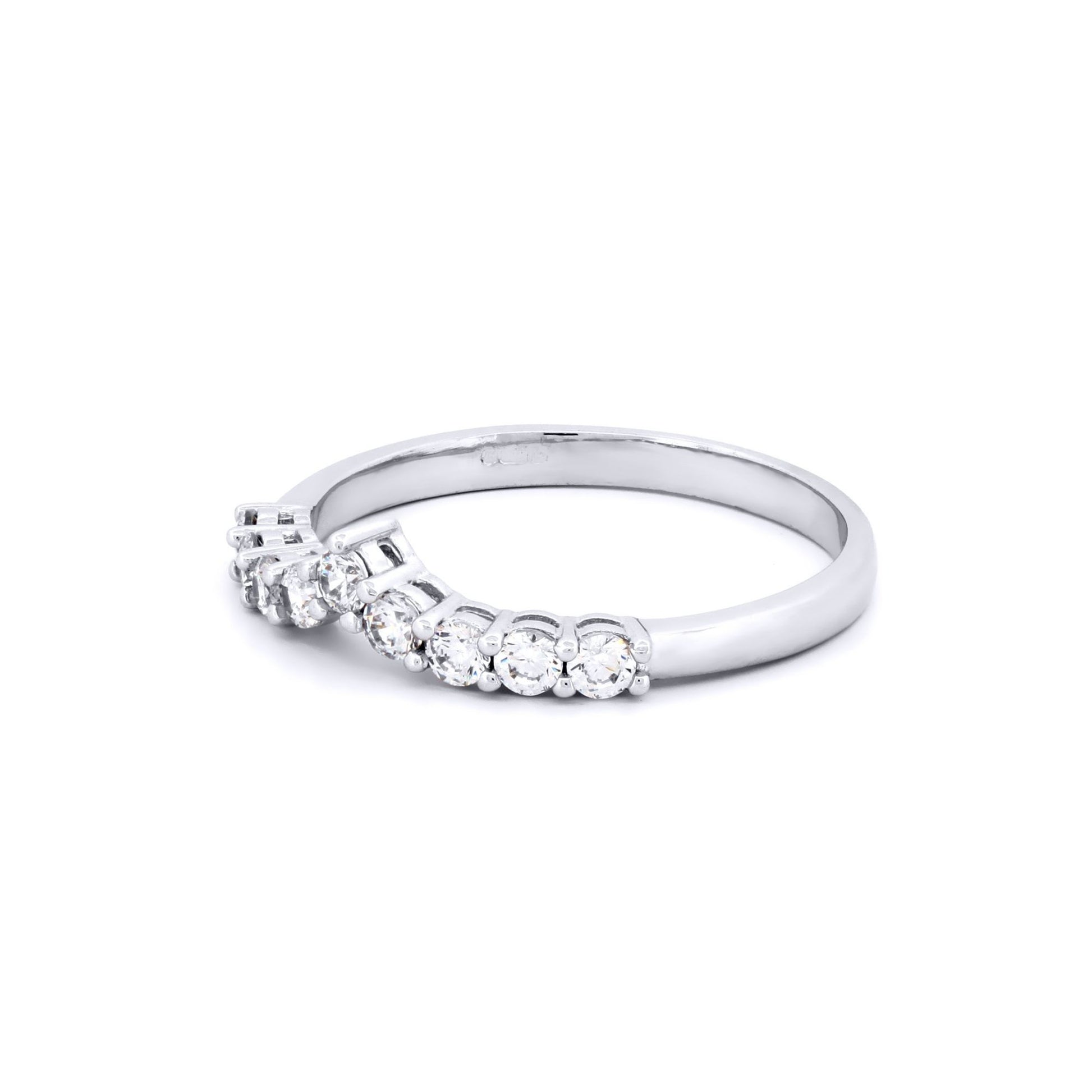 9ct White Gold  CZ Wishbone Eternity Ring - JRN527