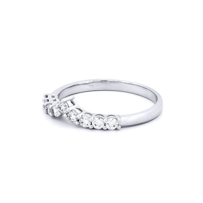 9ct White Gold  CZ Wishbone Eternity Ring - JRN527