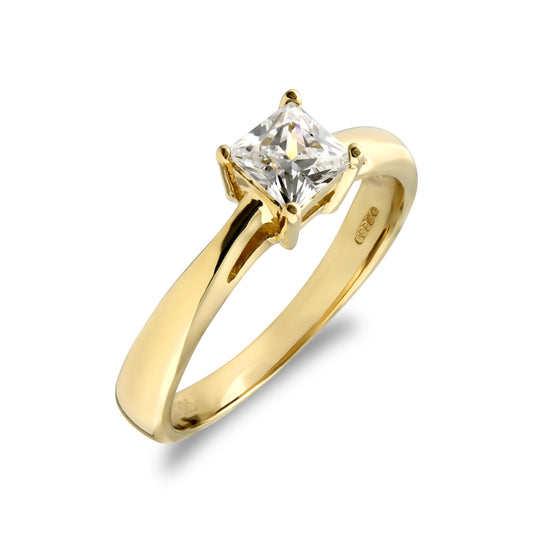 9ct Gold  CZ Solitaire Engagement Ring - JRN533
