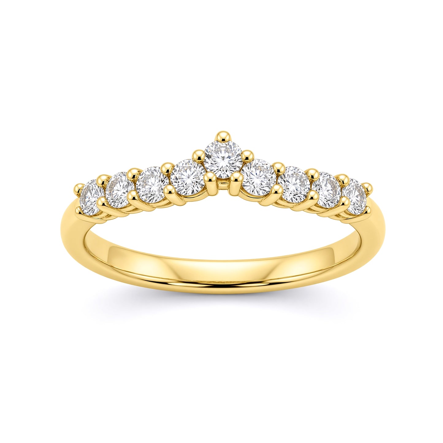 9ct Gold  CZ Wishbone Eternity Ring - JRN539