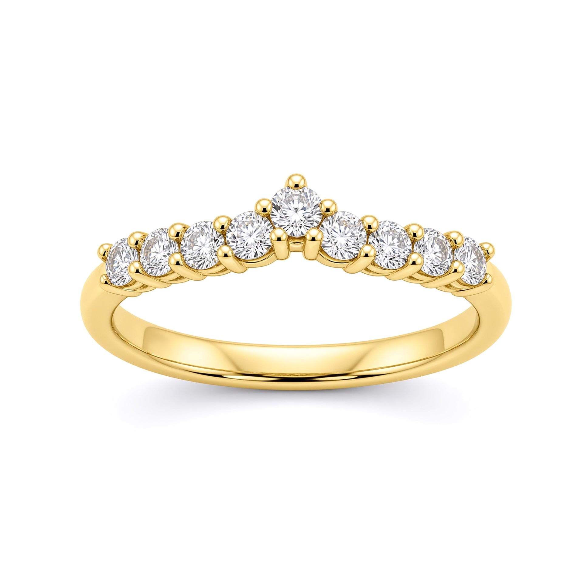 9ct Gold  CZ Wishbone Eternity Ring - JRN539
