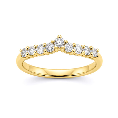 9ct Gold  CZ Wishbone Eternity Ring - JRN539