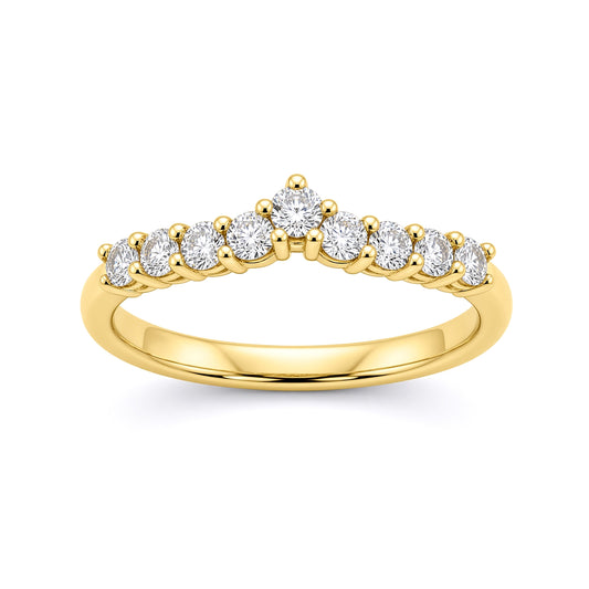 9ct Gold  CZ Wishbone Eternity Ring - JRN539