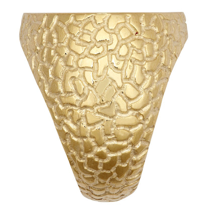 9ct Gold  Crocodile Round Bezel Full Sovereign Coin Mount Ring - JRN555-F