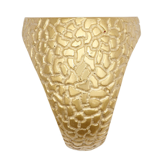 9ct Gold  Crocodile Round Bezel Half Sovereign Coin Mount Ring - JRN555-H