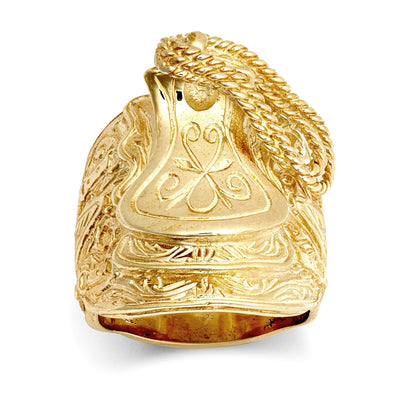Men's Solid 9ct Gold  1 1/4oz Saddle Rope Heavyweight Ring - JRN557