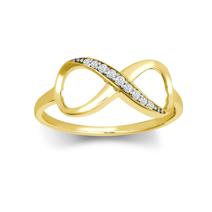 9ct Gold  CZ Figure 8 Infinity Symbol 8mm Eternity Ring - JRN567