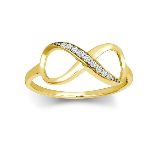 9ct Gold  CZ Figure 8 Infinity Symbol 8mm Eternity Ring - JRN567