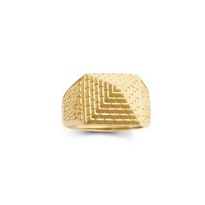9ct Gold  Egyptian Pyramid 1/4oz 15mm Signet Ring - JRN582
