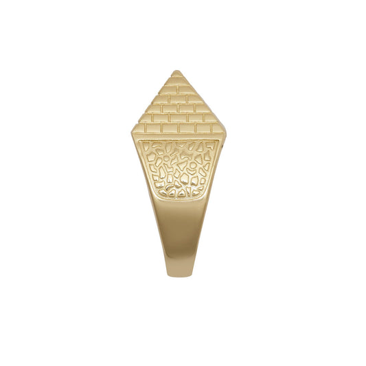 9ct Gold  Egyptian Pyramid 1/4oz 15mm Signet Ring - JRN582