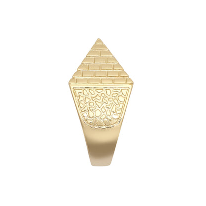 9ct Gold  Egyptian Pyramid 1/2oz 20mm Signet Ring - JRN583
