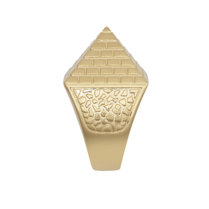 Men's Solid 9ct Gold  Egyptian Pyramid 1oz 25mm Signet Ring - JRN584