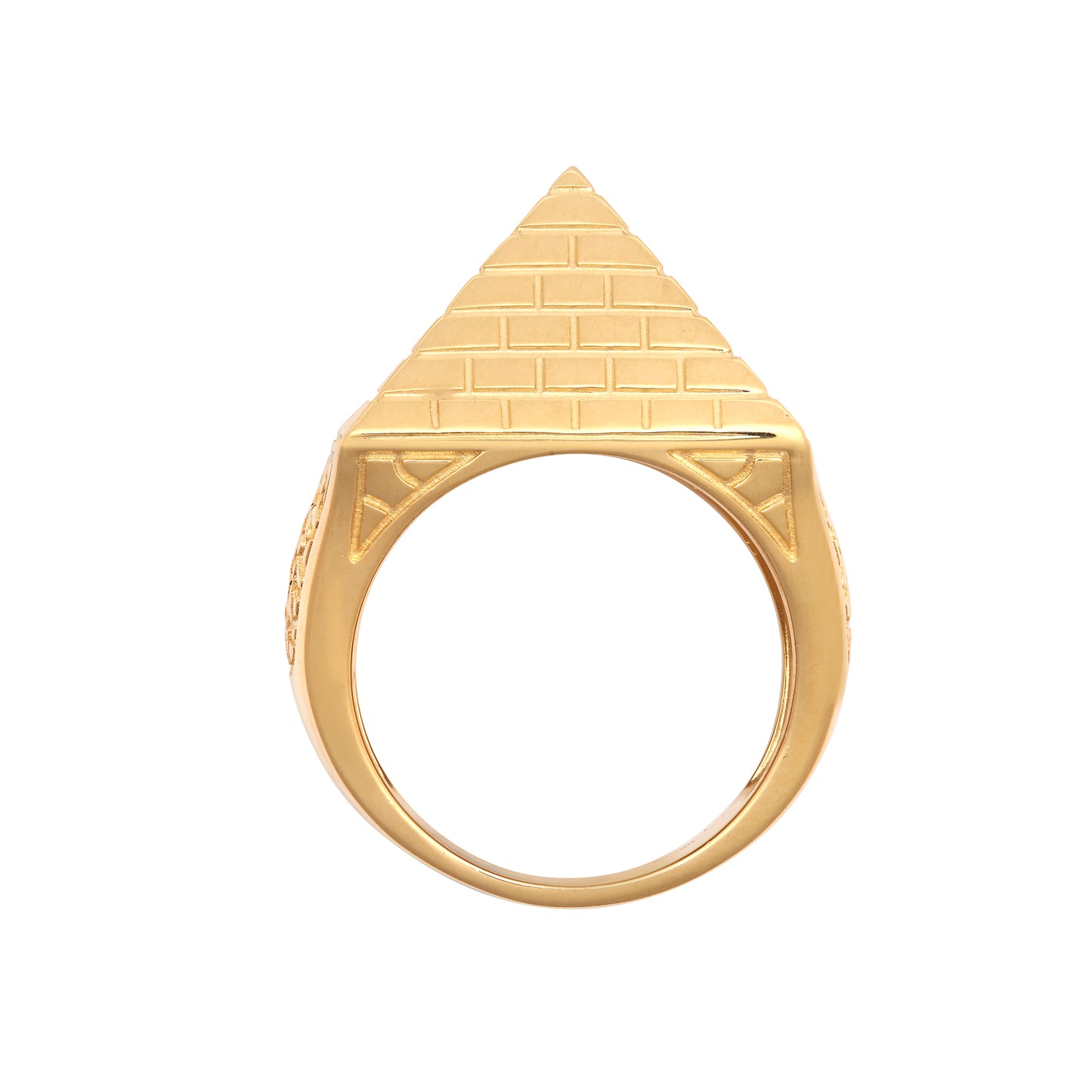 Men's Solid 9ct Gold  Egyptian Pyramid 1oz 25mm Signet Ring - JRN584
