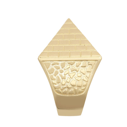 9ct Gold  Egyptian Pyramid 1 1/2oz 30mm Signet Ring - JRN585