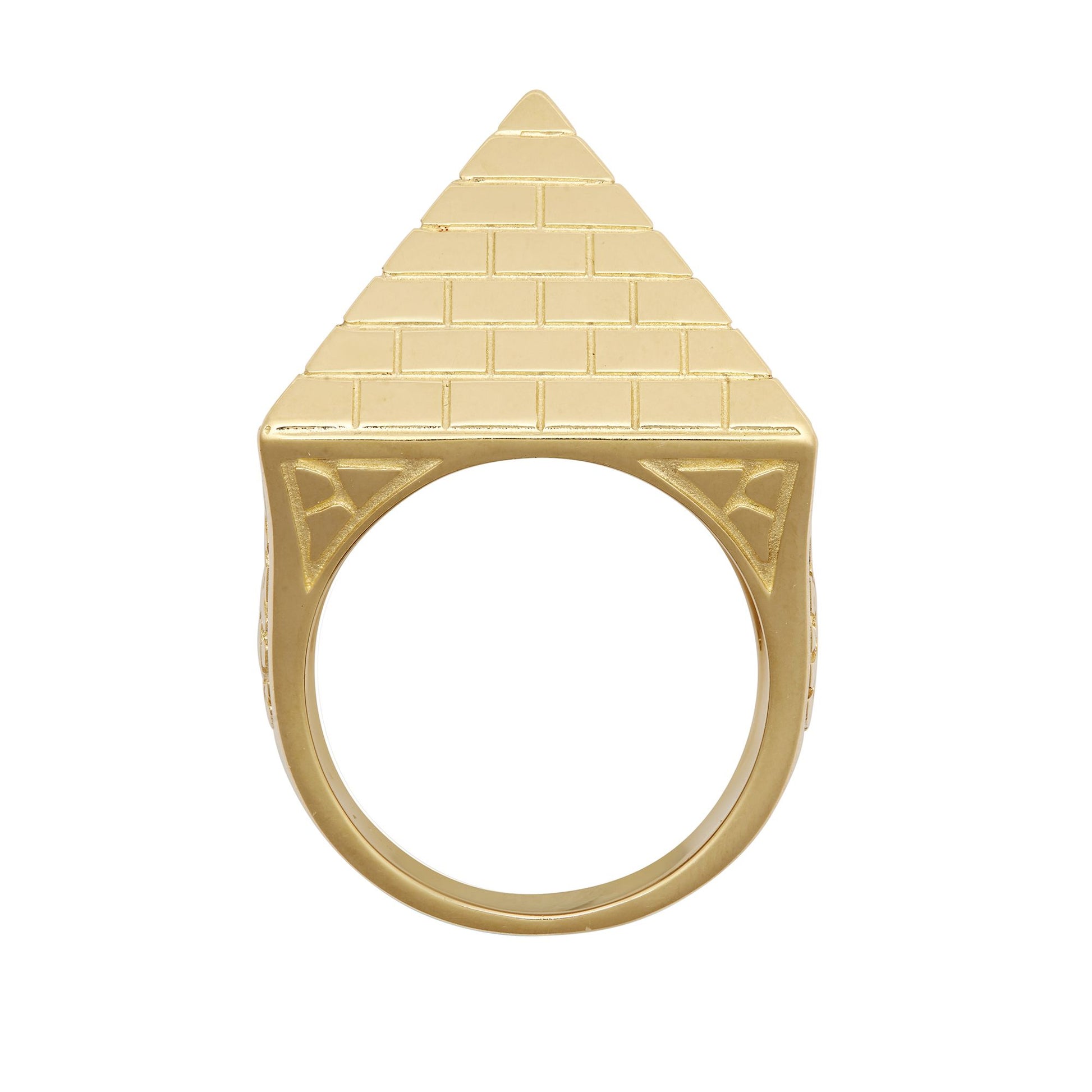 9ct Gold  Egyptian Pyramid 1 1/2oz 30mm Signet Ring - JRN585