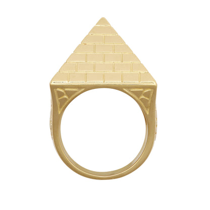 9ct Gold  Egyptian Pyramid 1 1/2oz 30mm Signet Ring - JRN585