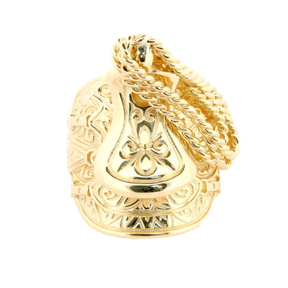 Men's 9ct Gold  Rope Carved Equestrian Horse Saddle Ring, 2½oz - JRN586