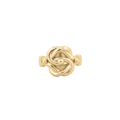 Men's Solid 9ct Yellow Gold Quad Loop Square Love Knot Ring - JRN588