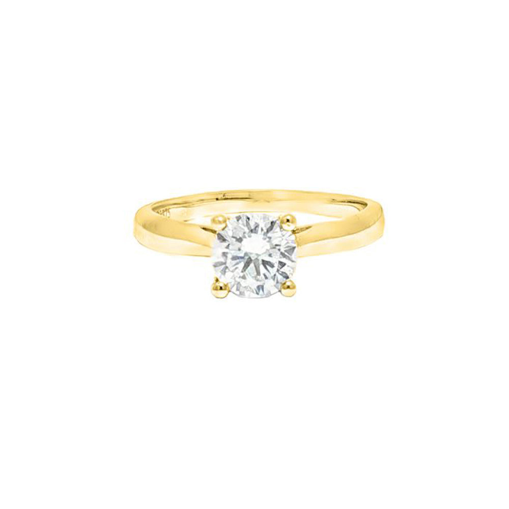 9ct Gold  CZ Wed-fit Solitaire Travel Proposal Ring 1.00CT - JRN593