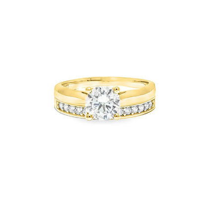 9ct Gold  Lab Created Diamond Solitaire Travel Bridal Rings - LABJRN593+609