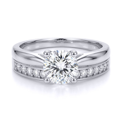 9ct White Gold  CZ Solitaire Eternity Travel Bridal Rings Set - JRN594+610