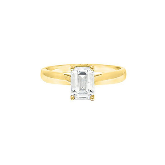 9ct Gold  Emerald CZ Wedfit Solitaire Travel Proposal Ring 1.00CT - JRN597