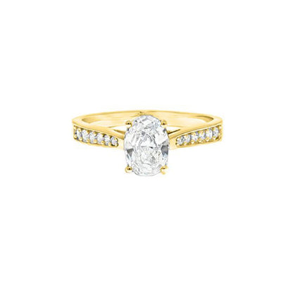 9ct Gold  Oval Lab Created Diamond Engagement Travel Ring 1.00CT - LABJRN599