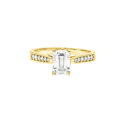 9ct Gold  Emerald CZ Engagement Travel Proposal Ring 1.00CT - JRN601