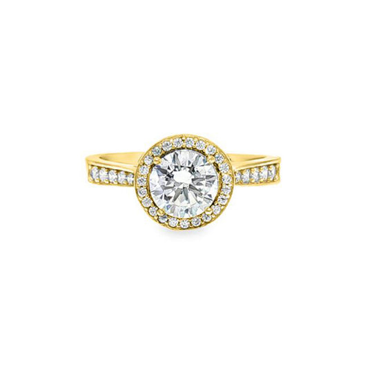 9ct Gold  CZ Wedfit Halo Travel Proposal Ring 1.00CT - JRN603