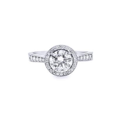9ct White Gold  Lab Created Diamond Halo Travel Ring 1.00CT - LABJRN604
