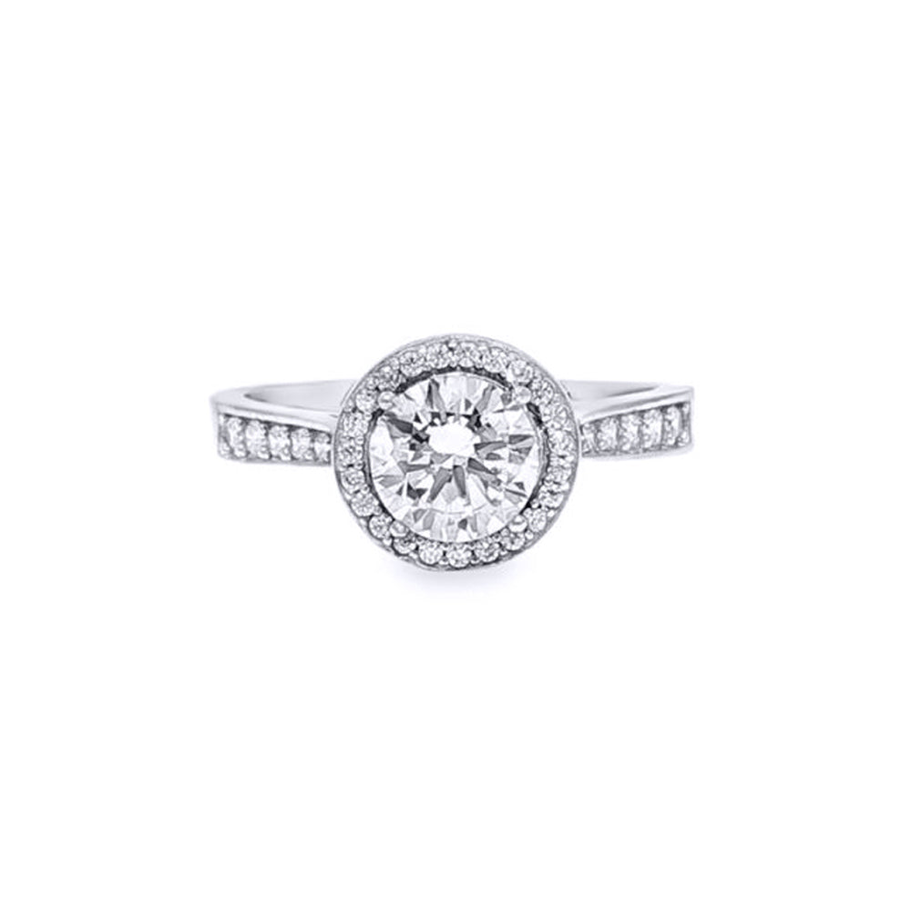 9ct White Gold  CZ Wedfit Halo Travel Proposal Ring 1.00CT - JRN604