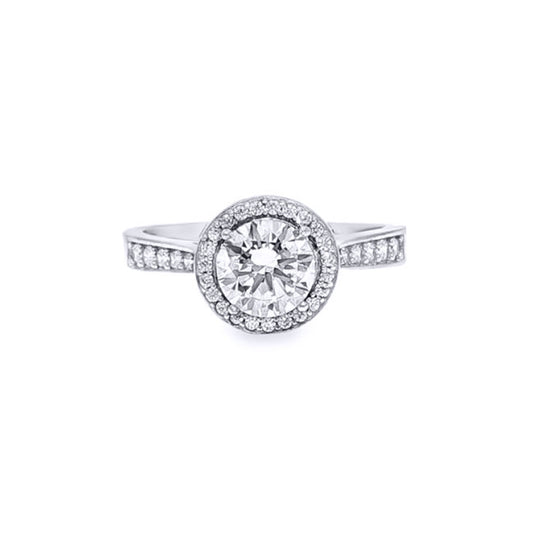 9ct White Gold  CZ Wedfit Halo Travel Proposal Ring 1.00CT - JRN604