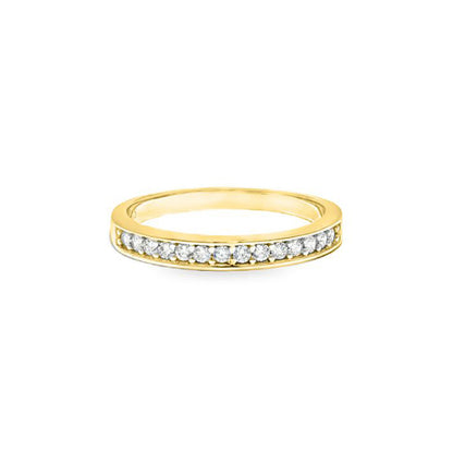 9ct Gold  CZ Channel Set Half Eternity Bridal Travel Ring - JRN609