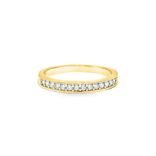 9ct Gold  CZ Channel Set Half Eternity Bridal Travel Ring - JRN609