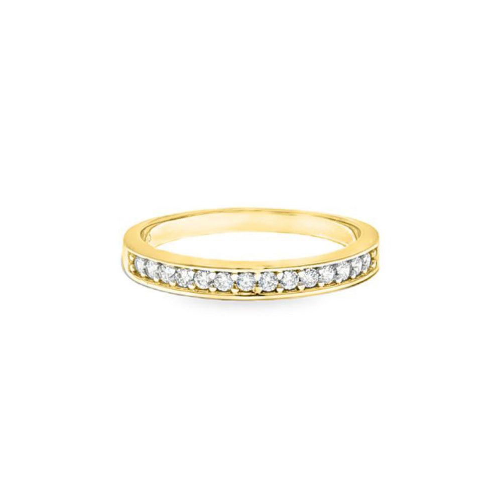9ct Gold  CZ Channel Set Half Eternity Bridal Travel Ring - JRN609