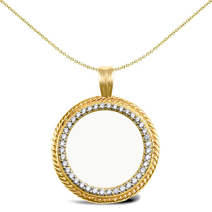 9ct Gold  Rope Frame Full Sovereign Coin Mount Pendant CZ Bezel - JSP001-F