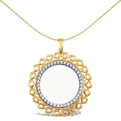 9ct Gold  Loop Spiral Full Sovereign Coin Mount Pendant CZ Bezel - JSP008-F