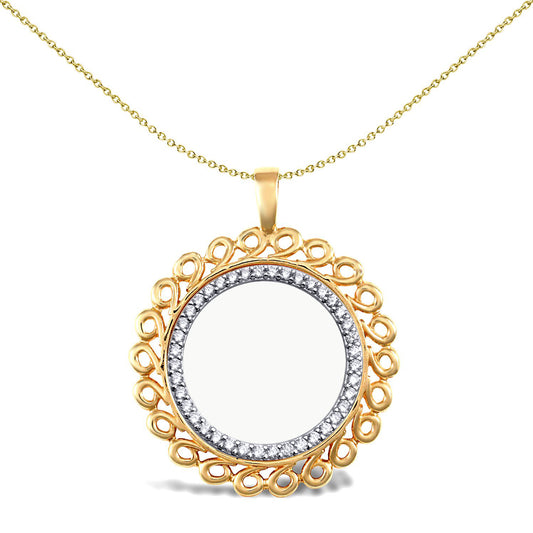 9ct Gold  Loop Spiral Half Sovereign Coin Mount Pendant CZ Bezel - JSP008-H