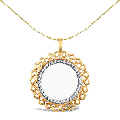 9ct Gold  Loop Spiral Half Sovereign Coin Mount Pendant CZ Bezel - JSP008-H