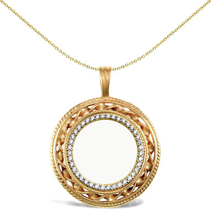 9ct Gold  Rope Twist Full Sovereign Coin Mount Pendant CZ Bezel - JSP011-F