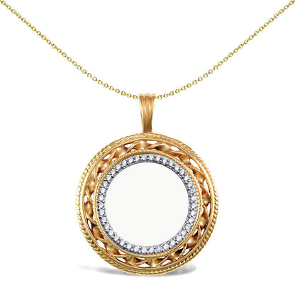 9ct Gold  Rope Twist Half Sovereign Coin Mount Pendant CZ Bezel - JSP011-H