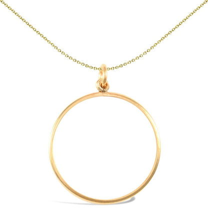 9ct Gold  Plain Lightweight Full Sovereign Coin Mount Pendant - JSP019-F