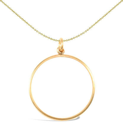 9ct Gold  Plain Lightweight Full Sovereign Coin Mount Pendant - JSP019-F