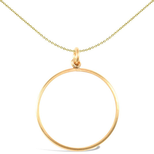 9ct Gold  Plain Lightweight Full Sovereign Coin Mount Pendant - JSP019-F