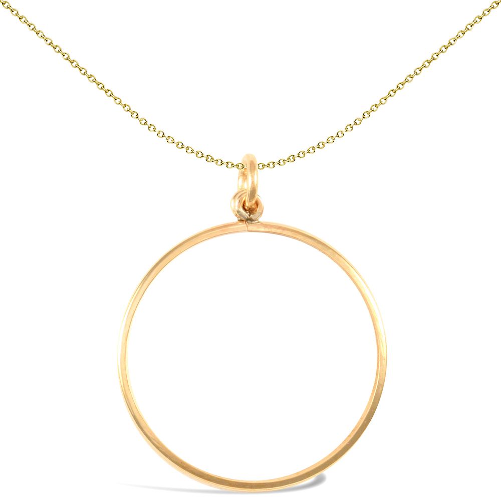 9ct Gold  Plain Lightweight Full Sovereign Coin Mount Pendant - JSP019-F