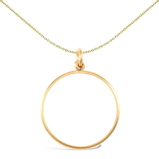 9ct Gold Plain Lightweight Half Sovereign Coin Mount Pendant - JSP019-H