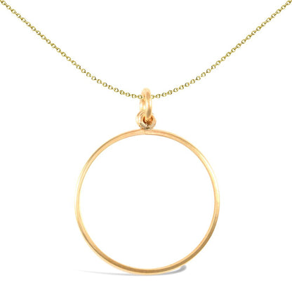 9ct Gold  Plain Lightweight Half Sovereign Coin Mount Pendant - JSP019-H