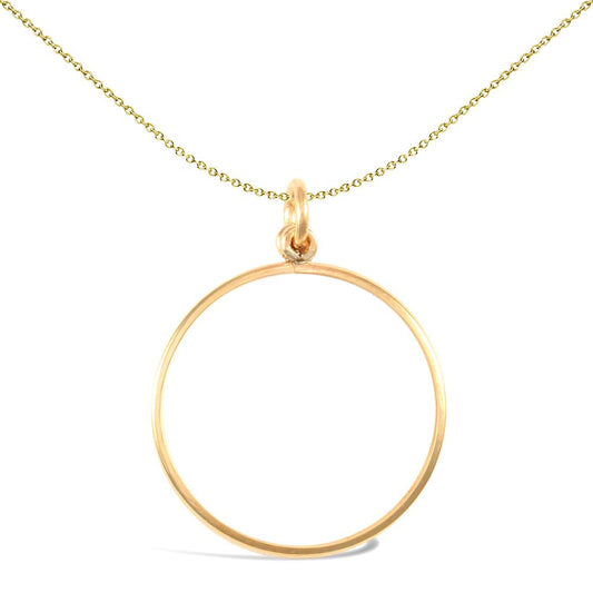 9ct Gold  Plain Lightweight Half Sovereign Coin Mount Pendant - JSP019-H